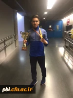 کسب مدال برنز مسابقات جهانی اسپانیا در کاتای تیمی توسط علی زند (دانشجومعلم پردیس شهید باهنر اصفهان) 2