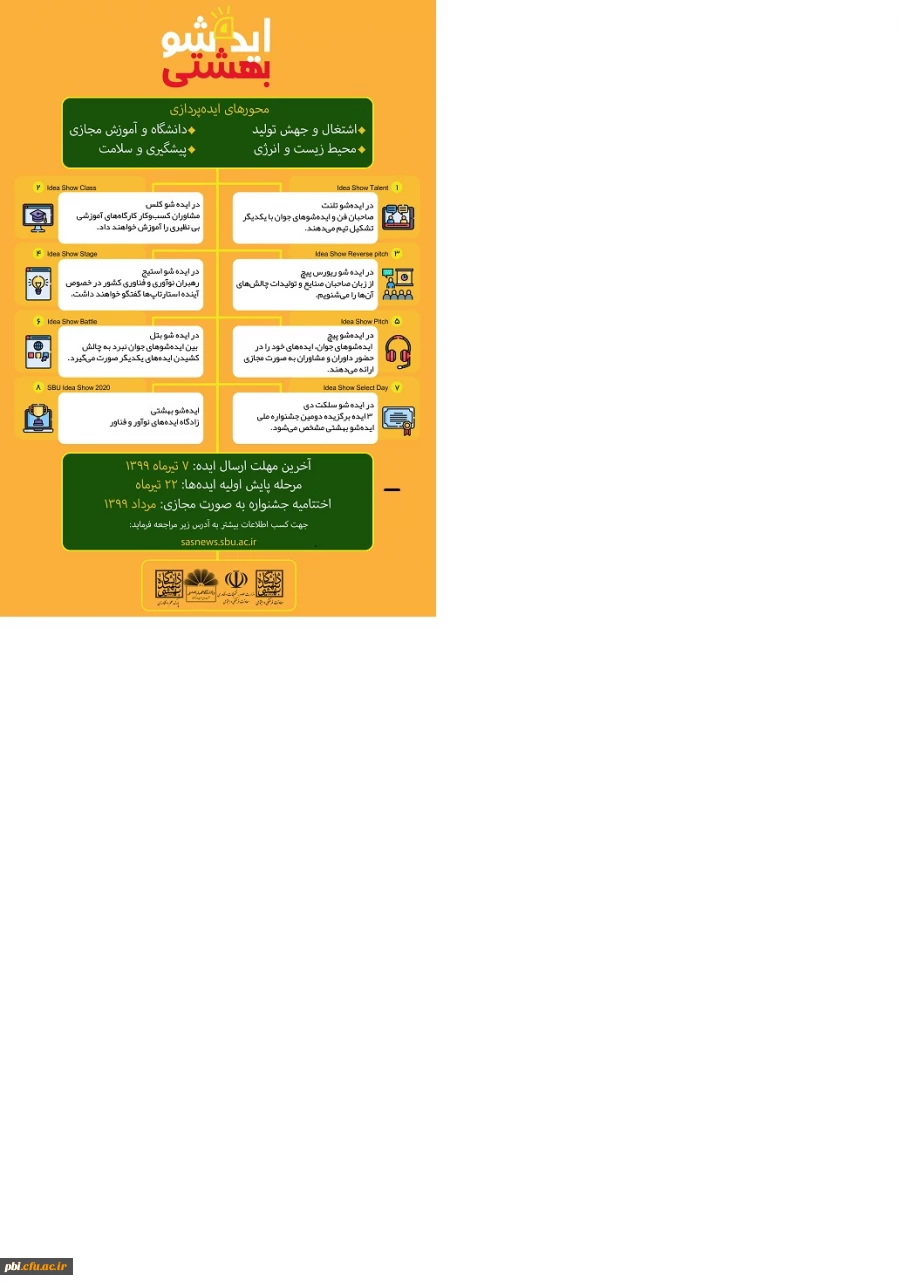  دستورالعمل برگزاری جشنواره ملی نوآوری و فناوری  ایده شو بهشتی 2