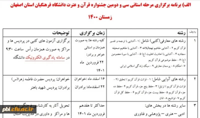 قابل توجه شرکت کنندگان در جشنواره فرهنگی

 برنامه برگزاری مسابقات کتبی و سایر رشته های جشنواره