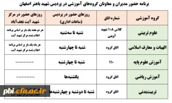 برنامه حضور مدیران گروه های آموزشی 2