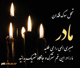 عرض تسلیت خدمت همکار گرامی جناب آقای صادقی 