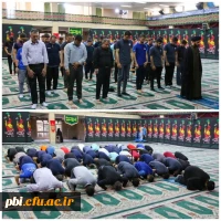 حضور ورزشکاران پسر حاضر در بیست و چهارمین المپیاد فرهنگی ورزشی در نماز جماعت 