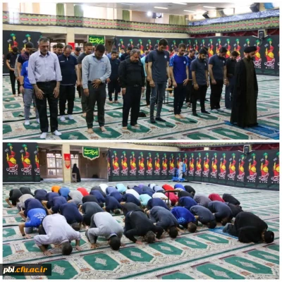 حضور ورزشکاران پسر حاضر در بیست و چهارمین المپیاد فرهنگی ورزشی در نماز جماعت 