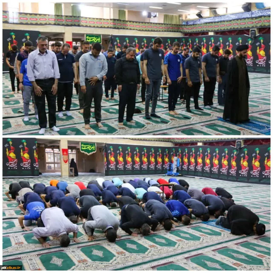 حضور ورزشکاران پسر حاضر در بیست و چهارمین المپیاد فرهنگی ورزشی در نماز جماعت 