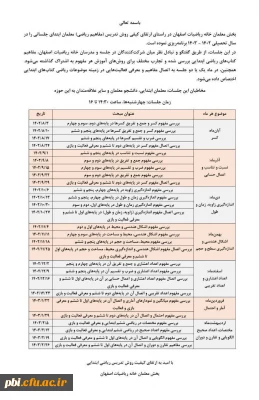 برنامه جلسات ارتقای کیفی روش تدریس (مفاهیم ریاضی) در خانه ریاضیات اصفهان